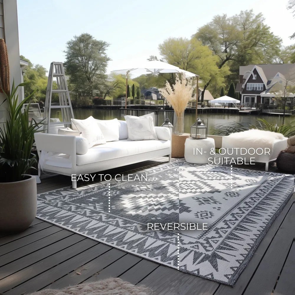 Сиво-кремав външен килим 160x230 cm Gemini – Elle Decoration