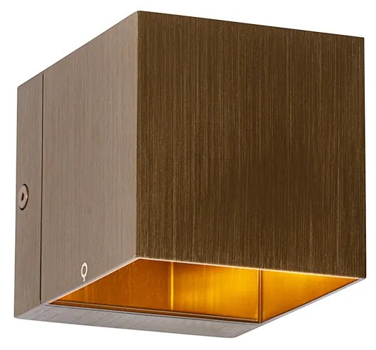 Комплект от 2 интелигентни стенни лампи тъмно бронз 8 см с WiFi G9 - Transfer