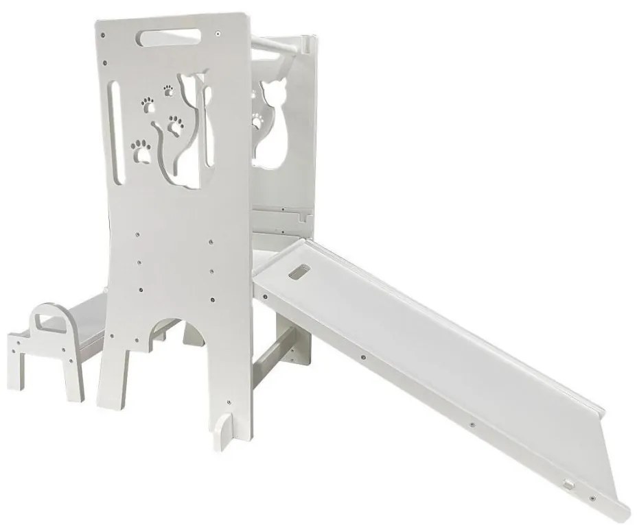 2Kids Toys - Обучителна помощна кула Коте с пързалка и дъска за писане