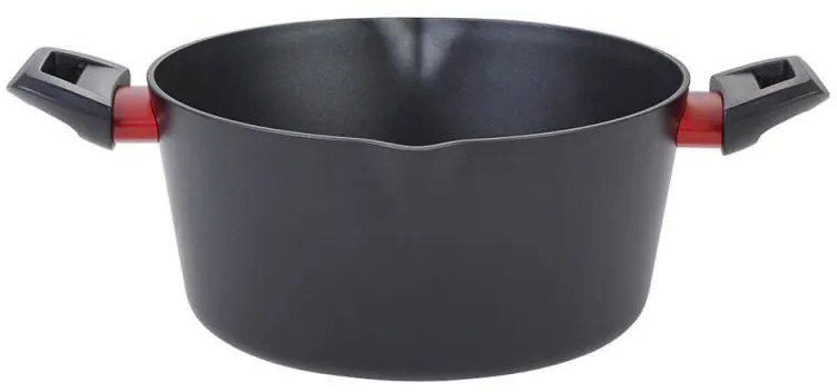 Тенджера Luigi Ferrero Rosso FR-2813, 28x13.5 см, 6.7 л, Незалепващо покритие, Стъклен капак с отвор за пара, Индукция, Черен