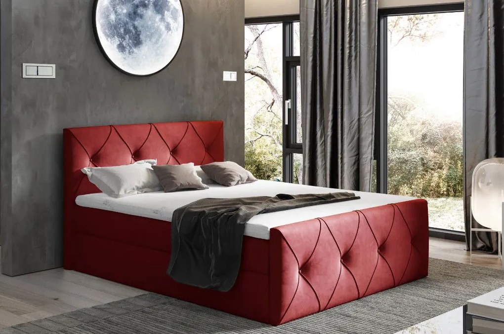 Тапицирано легло Crystal lux-Kokkino-200 x 200