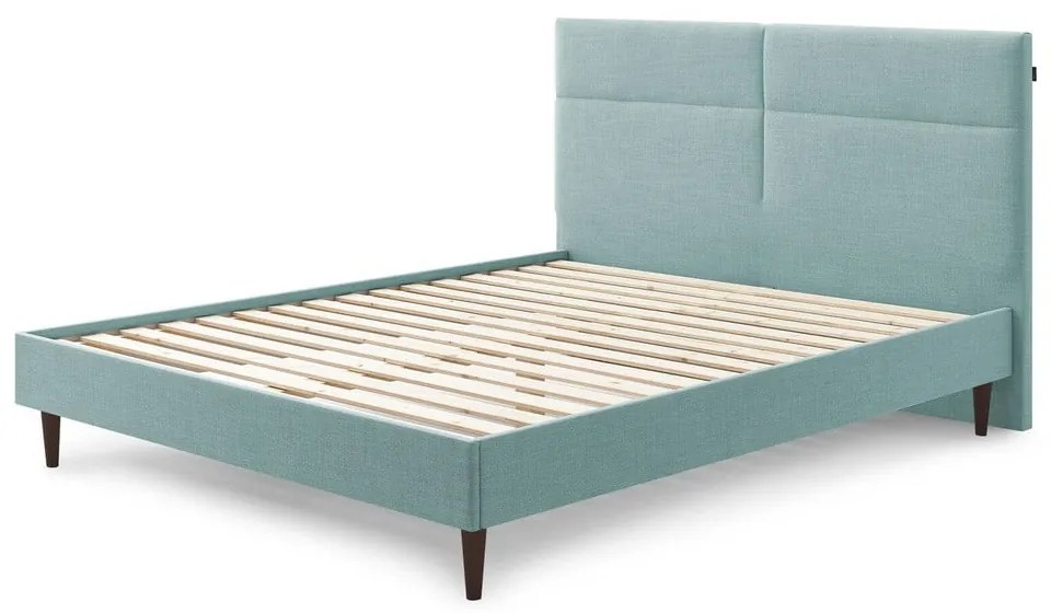 Тюркоазено тапицирано двойно легло с решетка 160x200 cm Elyna - Bobochic Paris