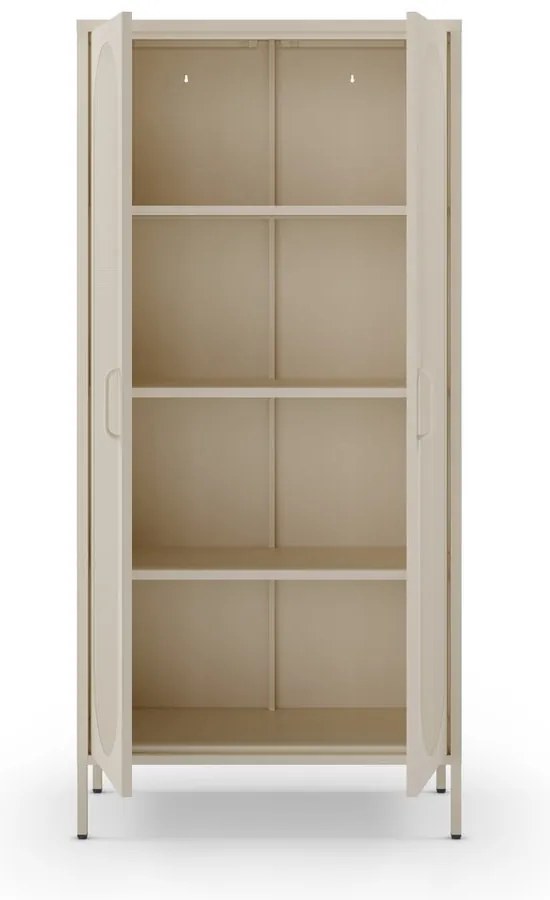 Кремаво метално шкафче 80x170x40 cm Diora – Marckeric