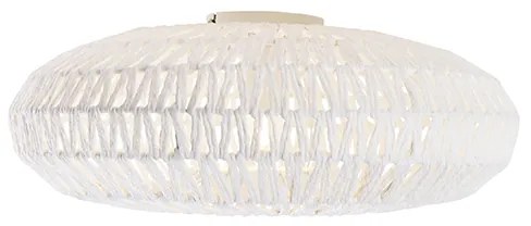 Ретро плафон бял въжен кръг - Lina