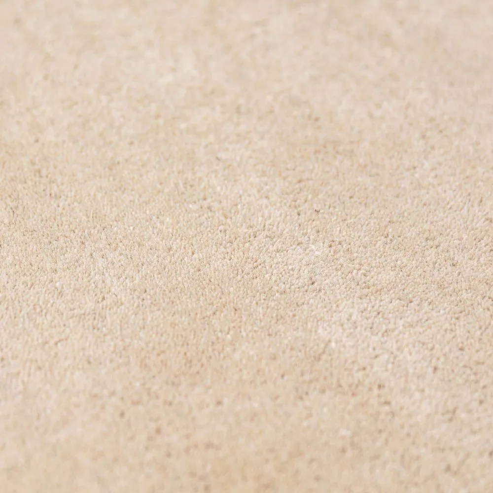 Ръчно изработен вълнен кръгъл килим в естествен цвят ø 180 cm Leo Scallop – Flair Rugs