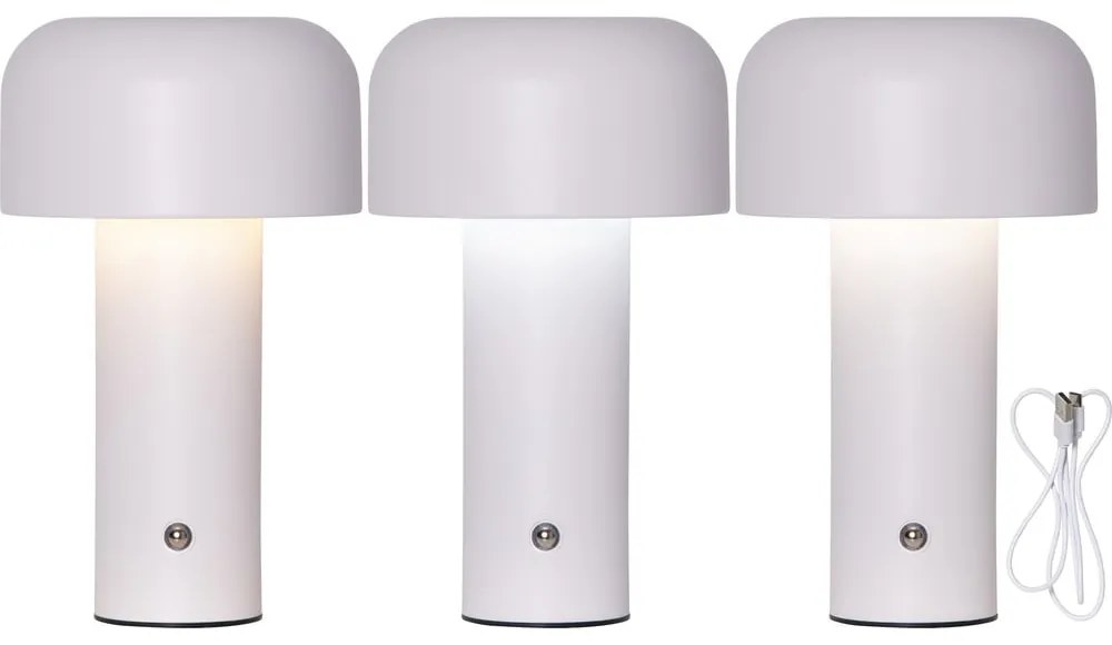 Бяла LED настолна лампа (височина 21,5 cm) Bobby – Star Trading