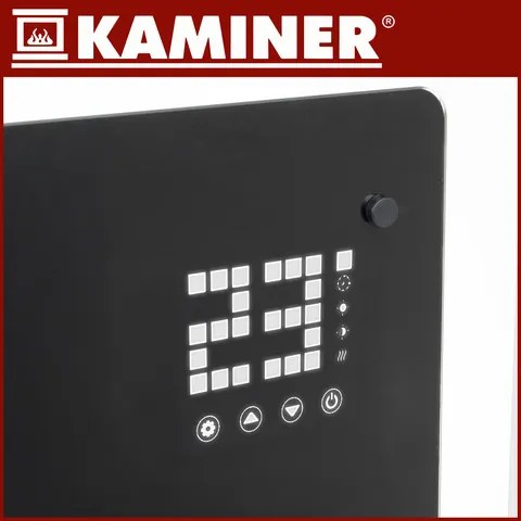 Стъклен електрически конвектор Kaminer Zelva 2500W — С WiFi управление, термостат и дистанционно