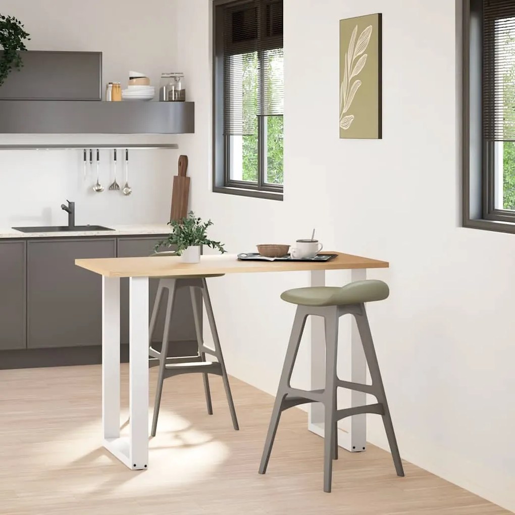 4013225 vidaXL Крака за бар маса, U-образни, 2 бр., бели, 60x(90-91) см, стомана