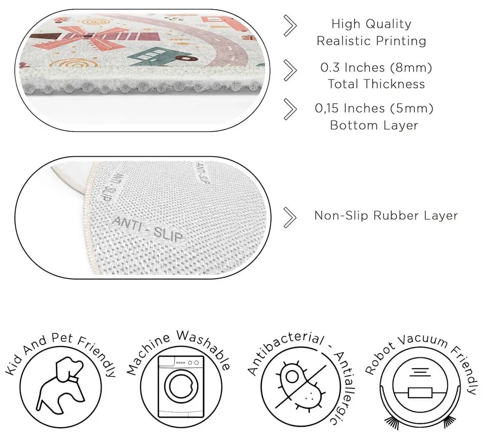 Детско килимче за игра подходящо за пране ø120 cm Furry World – Mila Home