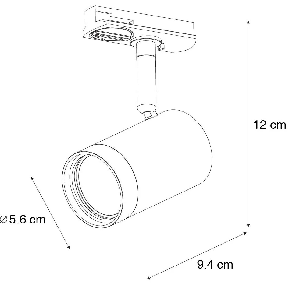 Модерен 1-фазен релсов прожектор тъмно бронз - Jeana