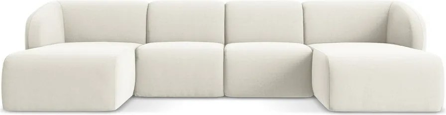 Бежов кадифен ъглов диван (U форма) Lani – Makamii