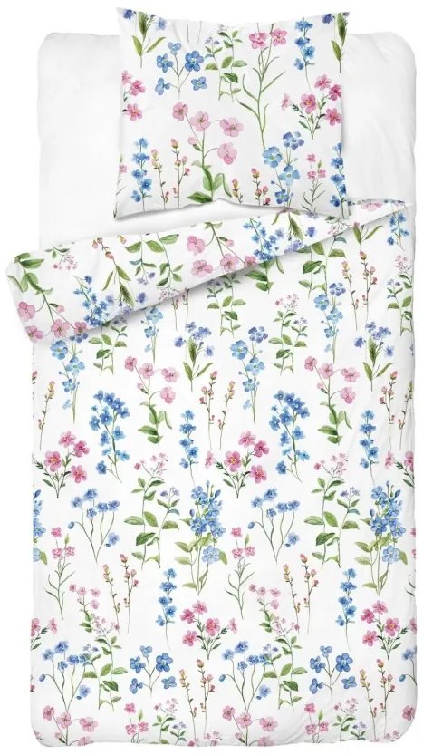 Топло фланелено спално бельо с мотив на ливадни цветя 3 časti: 1ks 220x200 + 2ks 70x80