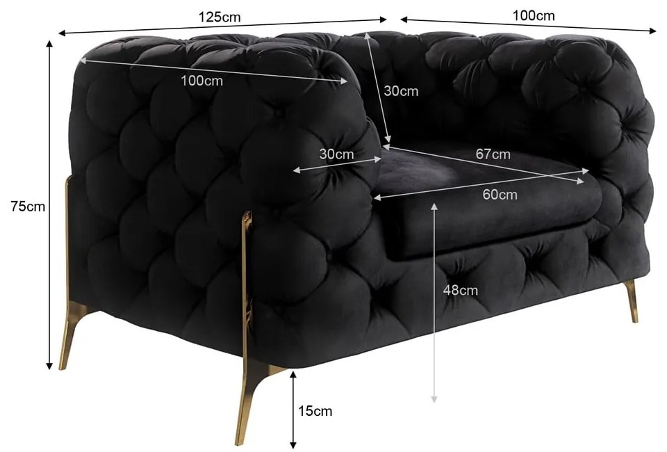 Черно кадифено кресло Chelsea Bis – Ropez