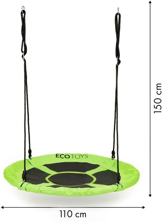 Градинска люлка "Щъркелово гнездо" 110 cm ECOTOYS зелена
