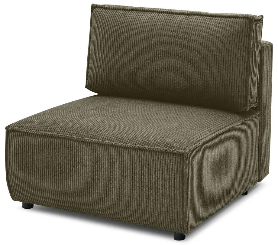 Светлозелен модул за диван от велур, централна част Nihad modular - Bobochic Paris