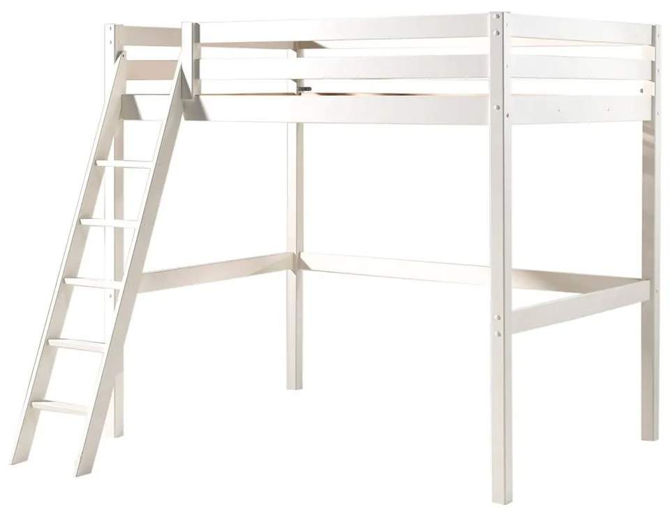 Бяло детско легло със стълба , 140 x 200 cm Pino - Vipack