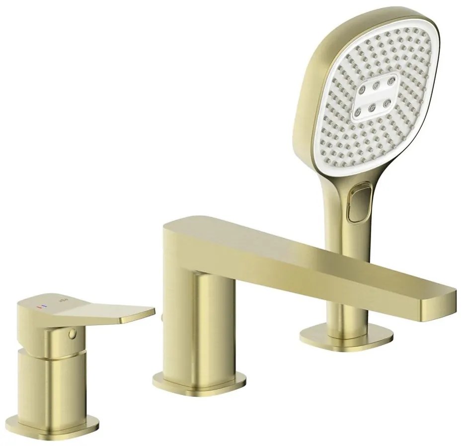 KFA Armatura 4525-210-31 - Смесител за вана за монтаж в 3 отвора MALAGA, четкано злато