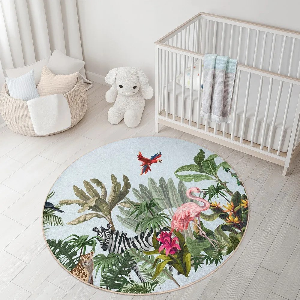 Детски килим подходящ за пране ø120 cm Jungle – Mila Home