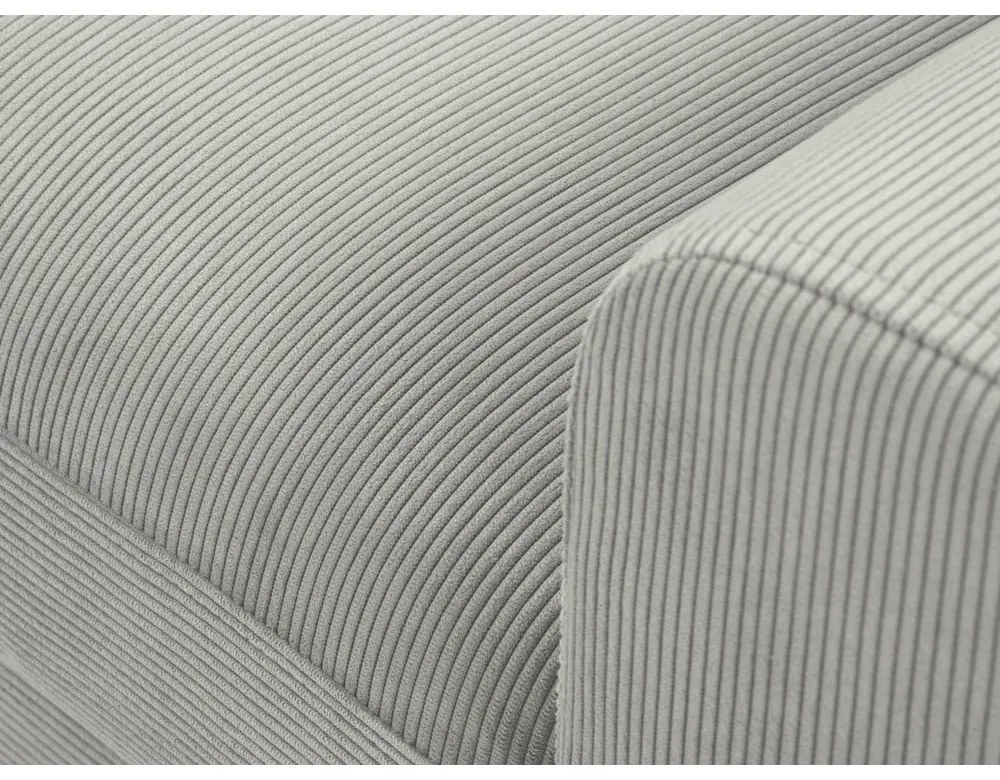 Светлосив разтегателен ъглов диван с място за съхранение от рипсено кадифе (ляв ъгъл) Kyoto – Cosmopolitan Design