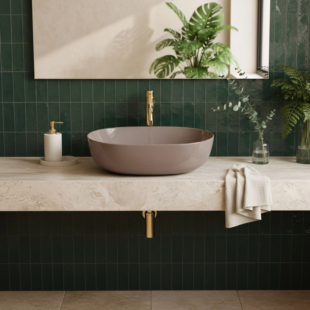 Умивалник за плот Rea Lisa Beige Shiny