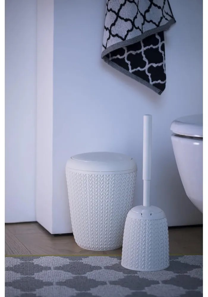Бяло кошче за отпадъци за баня , 7 л Knit - Curver