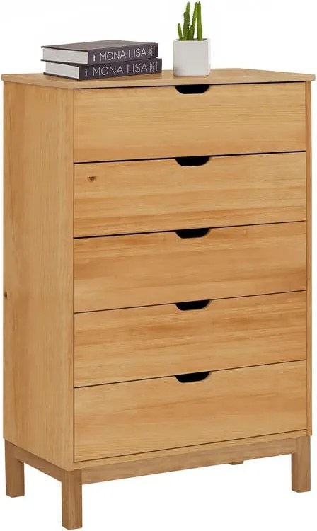 Висок скрин от масивен бор в естествен цвят 113x39 cm Post – Støraa