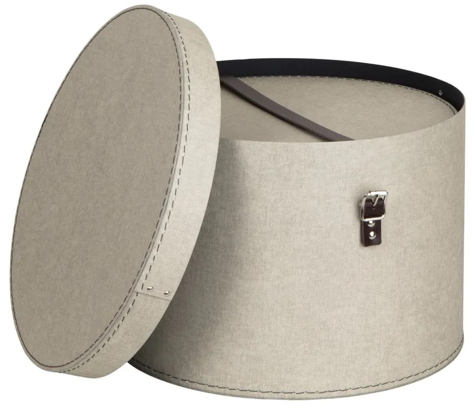 Бежови картонени кутии за съхранение в комплект 2 бр. с капаци ø 37,5x25 cm Rut Canvas Paper Laminate – Bigso