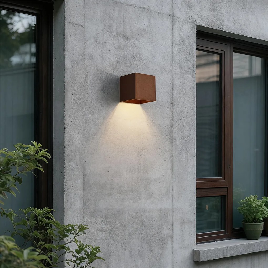 Външна стенна лампа ръждивокафява с LED IP65 соларна - Charlene