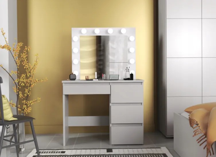 Тоалетка с LED огледало Cleopatra White