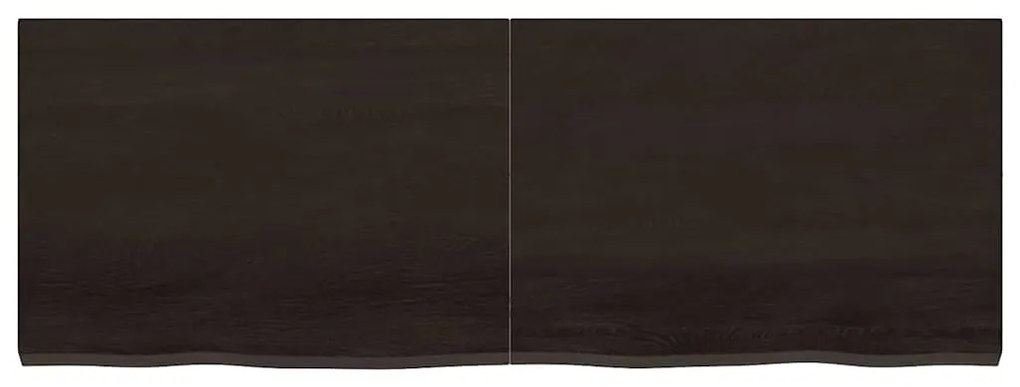 363824 vidaXL Стенен рафт тъмнокафяв 140x50x(2-4) см обработен масивен дъб