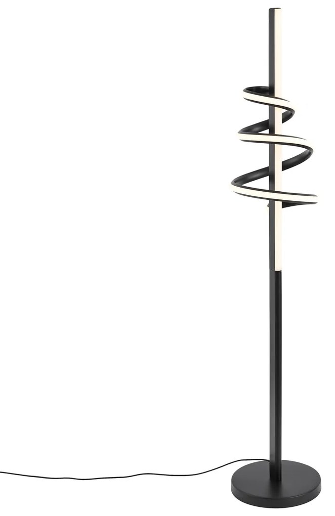 Дизайнерска подова лампа черна с включен LED димер - Rolla