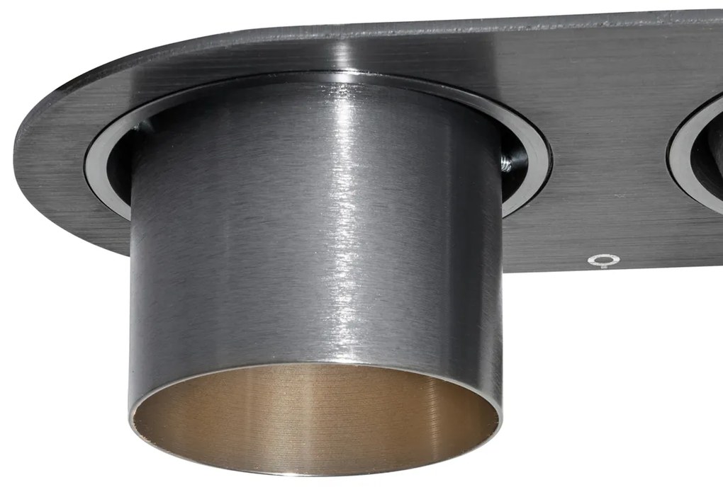 Комплект от 6 вградени спота Gunmetal GU10 50mm 2-Light - Installa