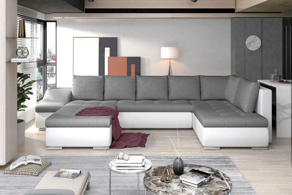 Ъгъл диван Ginny-Left-White - Anthracite