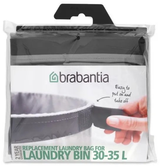 Торба за кош за пране Brabantia 90300186, 30-35 л, Перяща се, Памук, Сив
