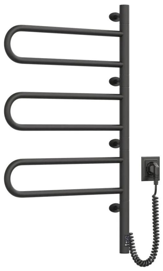 Електрически въртящ се сушилник за кърпи FOUETTE 185W/230V 81,8 см IP44 черен