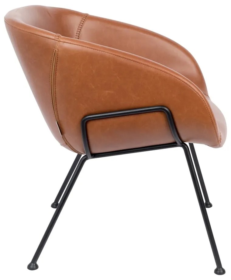 Кафяв фотьойл от изкуствена кожа Feston - Zuiver