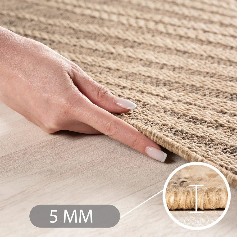 Кафяв кръгъл килим за открито и закрито ø 80 cm Timber 1403 – Ayyildiz Carpets