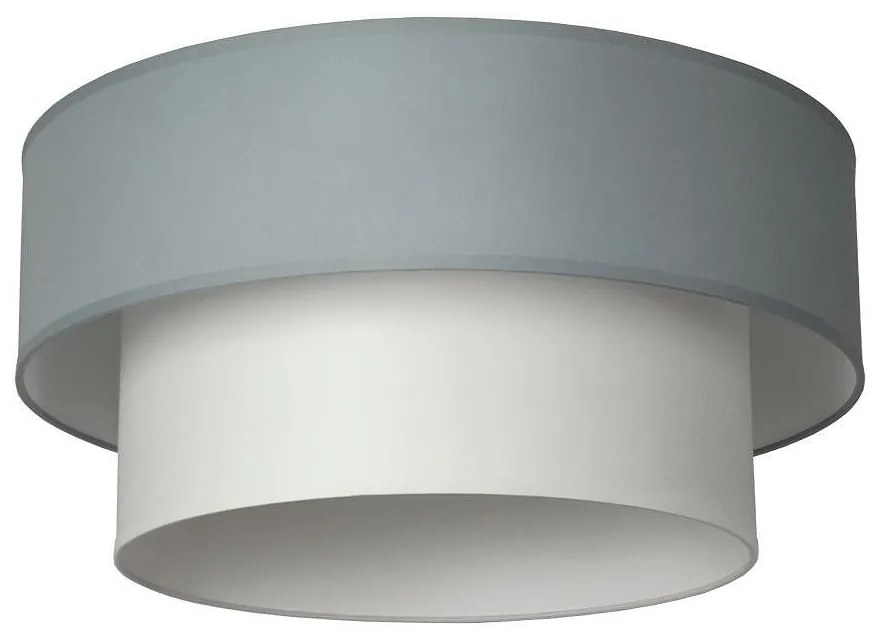 Плафон АЛБА МЕТРО, ø500, бял, абажури Котън Светлосив + Шинц Бял, 1xE27