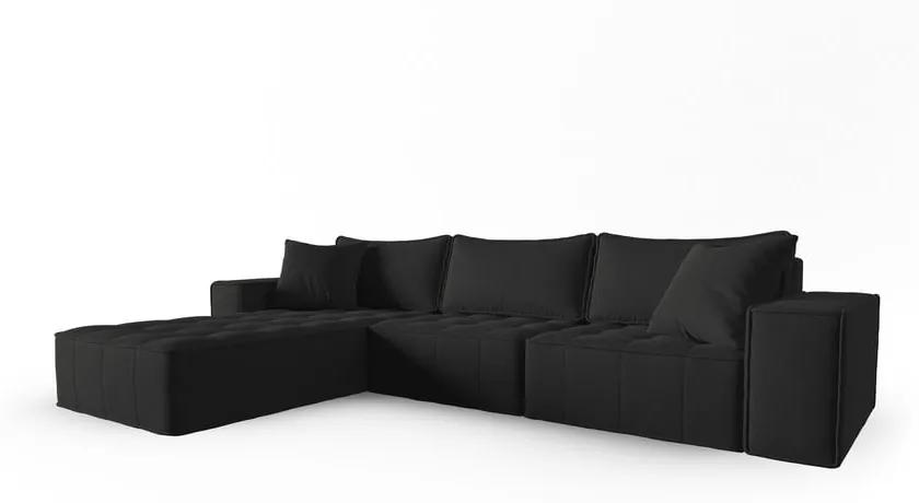 Черен ъглов диван (ляв ъгъл) Mike - Micadoni Home
