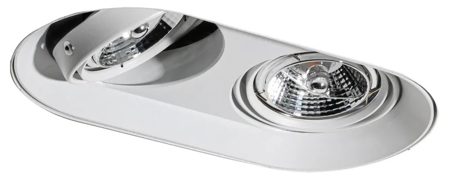 Комплект от 6 заоблени вградени спота бели GU10 70mm 2-Light - Hubs