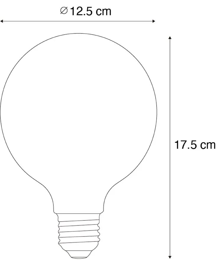 Комплект от 5 E27 димируеми LED крушки със спираловидна нажежаема жичка G125 4W 270 lm 2700K