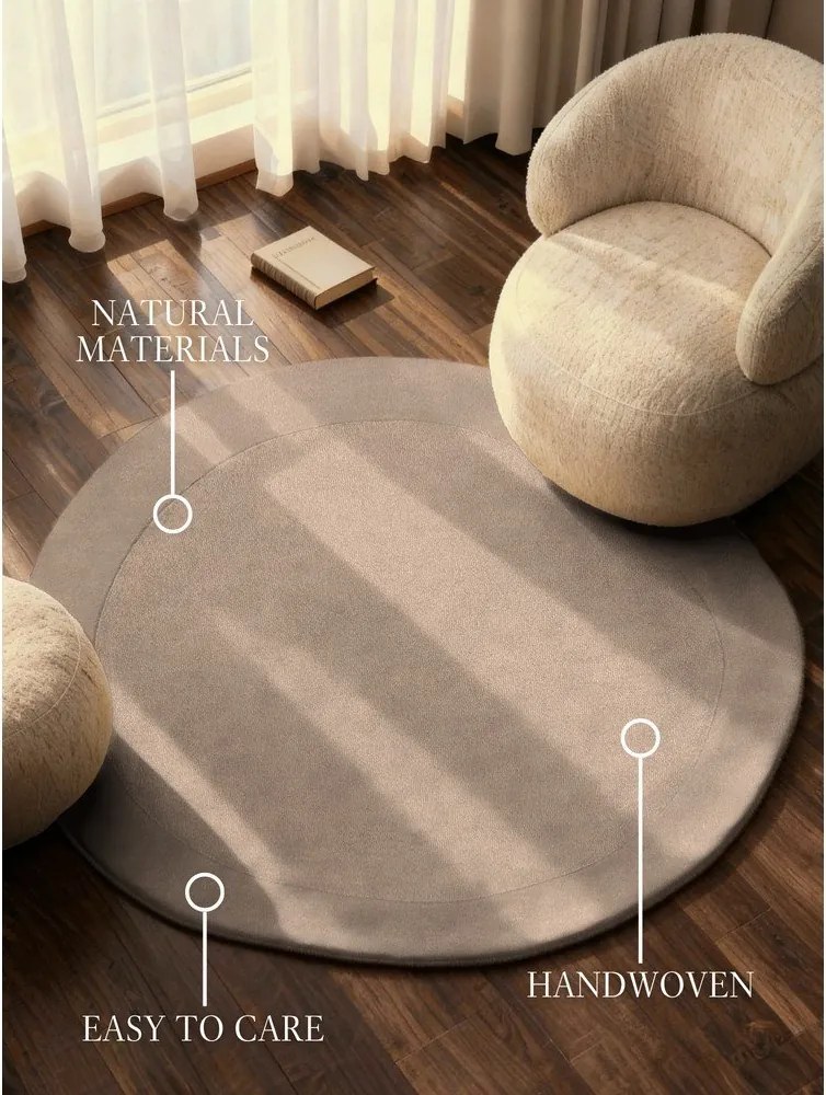Бежов ръчно изработен кръгъл килим със смес от вълна ø 160 cm Kari Organic – Villeroy&amp;Boch