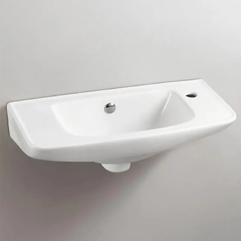 Мивка за баня ICC 5223NEW, Inter Ceramic, стенен монтаж, с отвор за смесител, порцелан, бял гланц, 52x24.5x18см