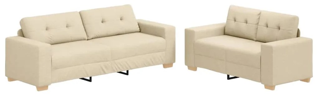 3324717 vidaXL Комплект дивани 2 pcs Крем 221 x 78 x 80 см. Тъкан