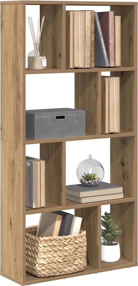 858155 vidaXL Библиотека, дъб артизан, 60x20x120,5 см, инженерно дърво