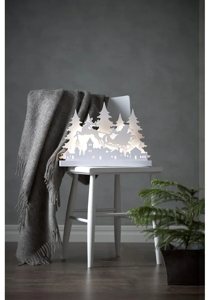 Бяла LED коледна светлинна декорация Reinders, дължина 42 cm Grandy - Star Trading