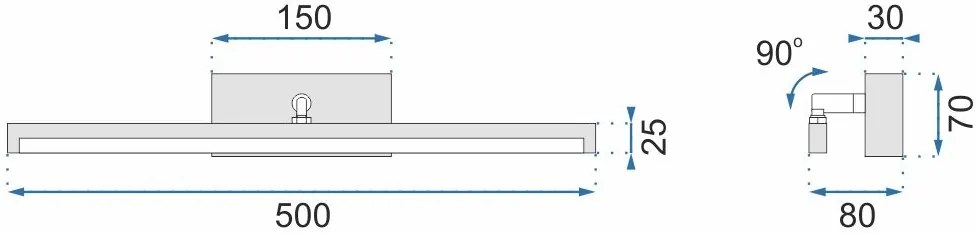 АПЛИК ЗА БАНЯ LED 12W 50CM APP374-1W WHITE