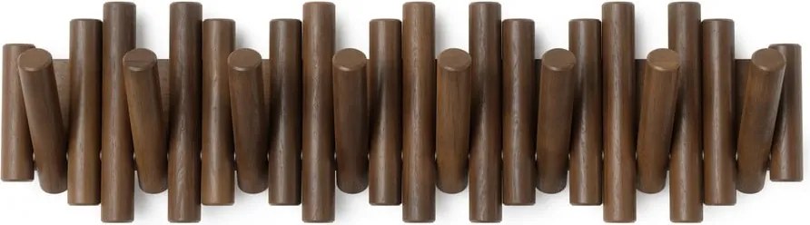 Тъмнокафява стенна закачалка от масивен бор 61 cm Picket – Umbra