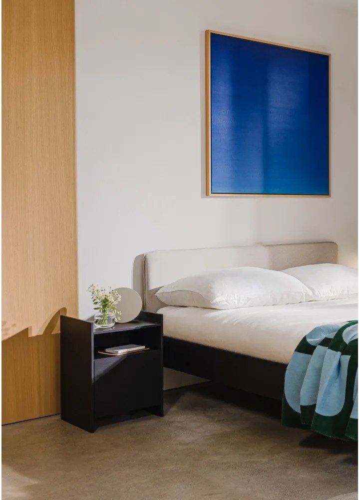 Черно двойно легло 180x200 cm тапицирано/ПДЧ с включена подматрачна рамка Streiko – noo.ma