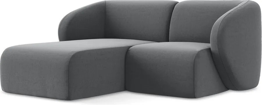 Сив кадифен ъглов диван (ляв ъгъл) Lani – Makamii